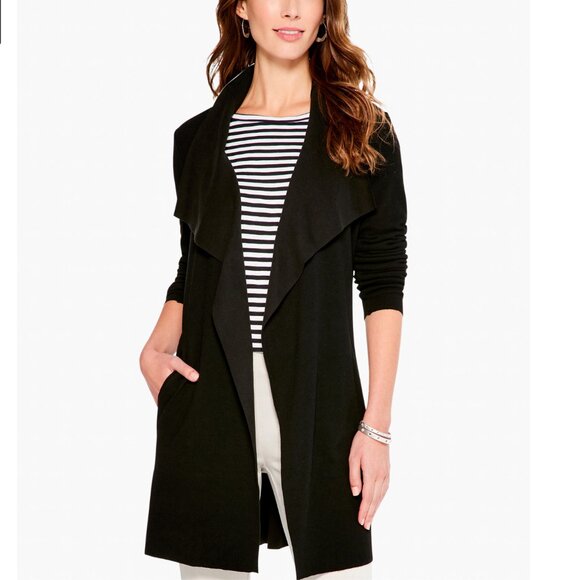NWT NIC+ZOE Lounge Around Open Front Waterfall Cardigan Size XS Quiet Luxury - Picture 2 of 7